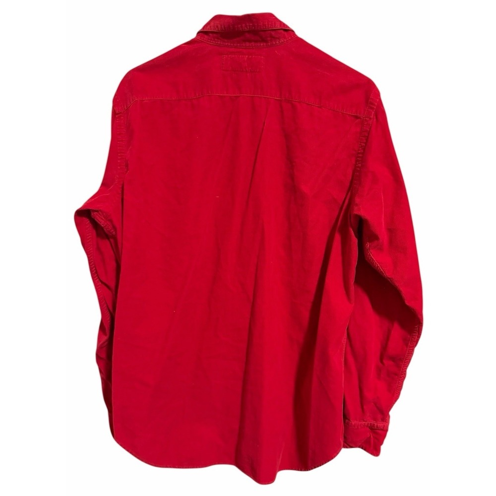 Polo‎ Ralph Lauren Red Corduroy Classic Western Shirt Pearl Snap Size Medium - Picture 2 of 14